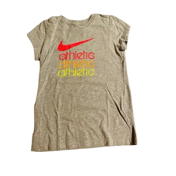 NIKE EUC GIRLS GRAY TOPS SHIRTS SUMMER TSHIRTS CASUAL TEE TOP SHIRT GIRL SIZE S - Picture 1 of 2